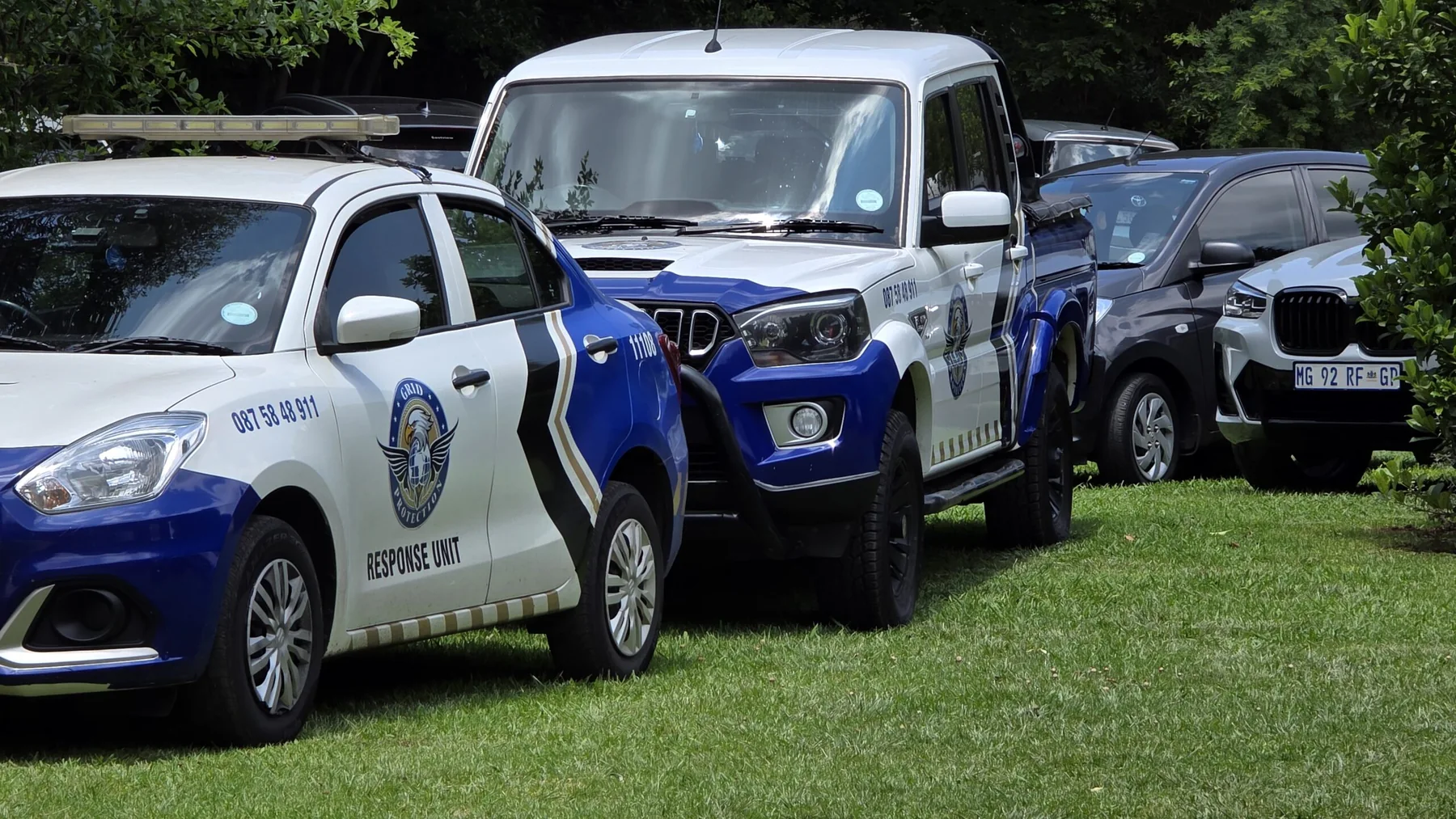 Grid Protection branded security vehicles